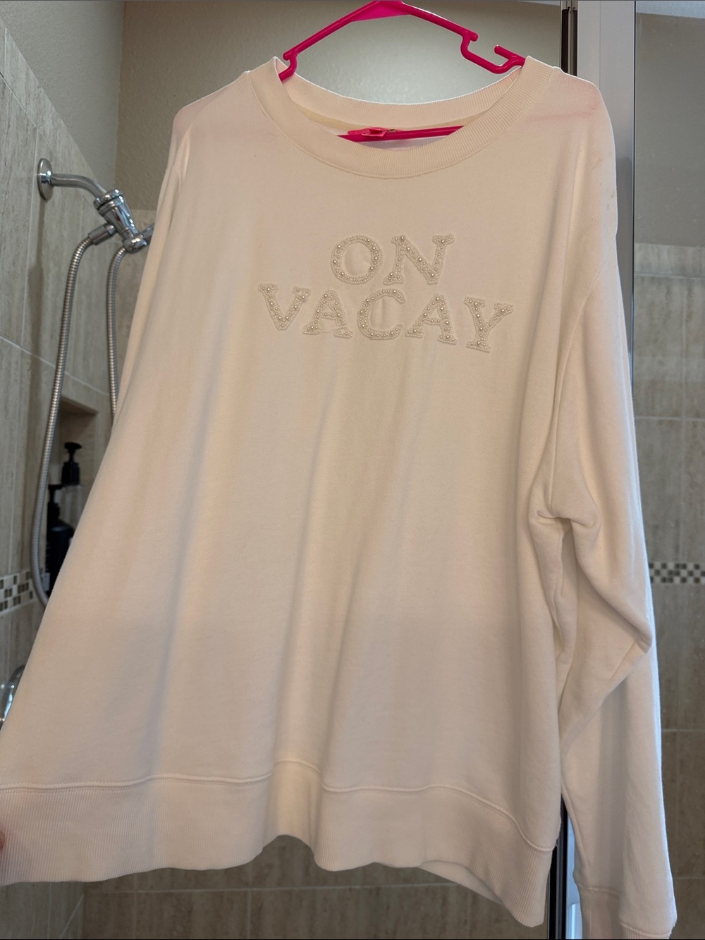 Lilly Pulitzer Cream 'On Vacay' Embellished Sweatshirt